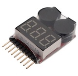  RC Lipo Battery Low Voltage Tester 1S-8S Buzzer Alarm 