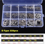 25pcs Thickness(M1.2-15mm) 304 Stainless Steel E-type Clip washer Assortment