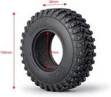  4PCS 1.9inch RC Crawler Tires with Foam Insert 106mm/4.1inch Outer Diameter for 1/10 RC Crawler 